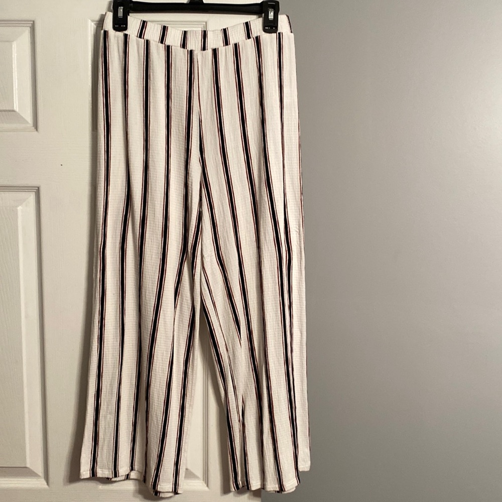 Love Tree Medium High Waist Striped Pants with Elastic Waistband